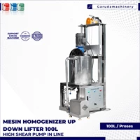 Mesin Homogenizer Up Down Lifter With High Shear Pump In Line