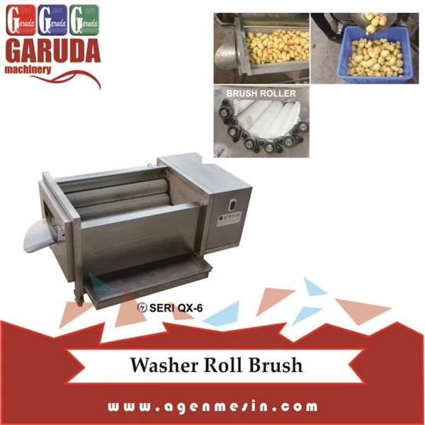 Mesin Pencuci dan Pengupas Buah dan Sayur Dengan Brush Roll