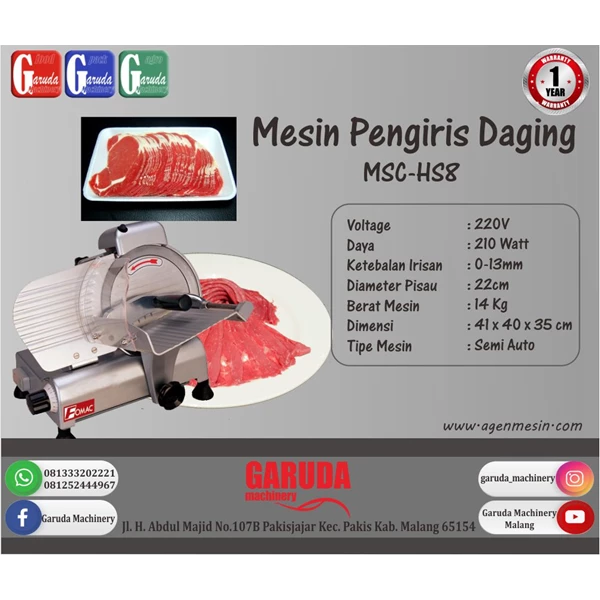 Meat Slicer Machine MSC-HS8