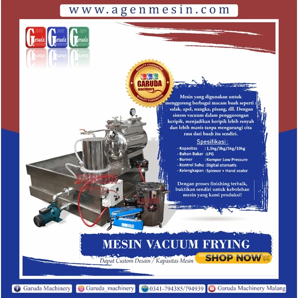 Mesin Vacuum Frying / Mesin Penggoreng Keripik Buah Kapasitas 3 Kg